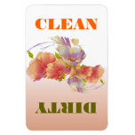 Flower Design Clean or Dirty Dishwasher Magnet