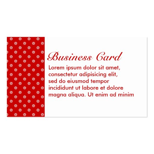 Flower Dot Red + Custom Color Business Card