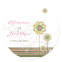 Flower Dots Swirls Wedding Favor Label Sticker