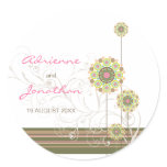 Flower Dots Swirls Wedding Favor Label Sticker