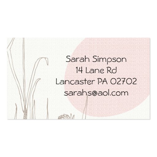 flower drawn business cards (front side)