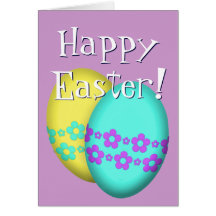 Flower Easter Egg Duo Greeting Cards