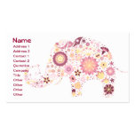 Flower Elephant Cute Abstract Business Card Templates