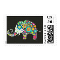Flower Elephant With Diamond Studs Postage