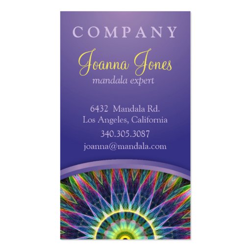 Flower Eye Mandala Business Card Templates (back side)
