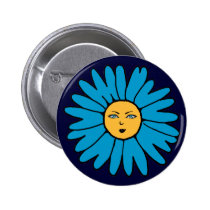 Flower Face blue buttons