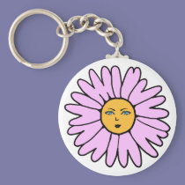 Flower Face pink keychains