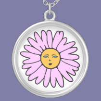 Flower Face pink necklaces