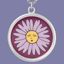 Flower Face purple necklaces