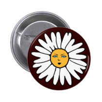 Flower Face white buttons