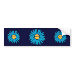 Flower Faces blue Bumper Stickers