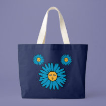 Flower Faces blue bags
