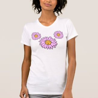Flower Faces pink T-shirt
