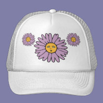 Flower Faces purple hats
