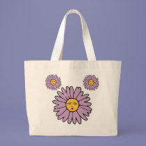 Flower Faces purple bags
