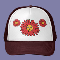 Flower Faces red hats