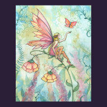 Flower Fairy Butterfly Art Poster Print posters