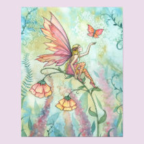 Flower Fairy Butterfly Art Poster Print