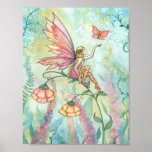Flower Fairy Butterfly Art Poster Print