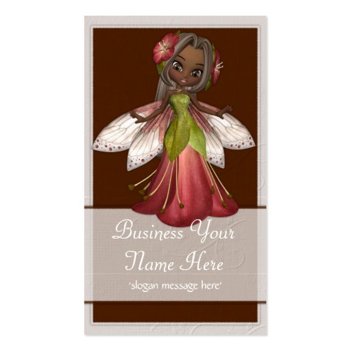 Flower Fairy D4 Fantasy Whimiscal Business Cards (front side)