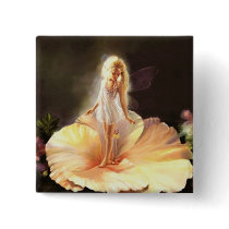 Flower Fairy Square Button