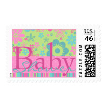 Flower Fizz Pink • Baby Shower Invitation postage