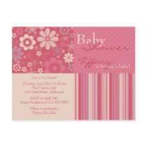 Flower Fizz Pink • Baby Shower Invitation postcards