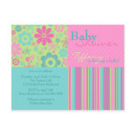 Flower Fizz Pink & Blue • Baby Shower Invitation Postcard