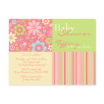 Flower Fizz Pink & Green • Baby Shower Invitation Postcard