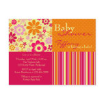 Flower Fizz Pink & Orange • Baby Shower Invitation Post Cards
