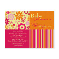 Flower Fizz Pink & Orange • Baby Shower Invitation Post Cards