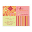 Flower Fizz Pink & Orange • Baby Shower Invitation postcard