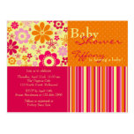 Flower Fizz Pink & Orange • Baby Shower Invitation Post Cards