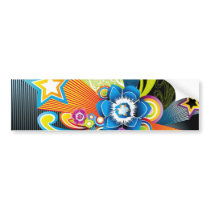 FLOWER FLORAL STARS SWIRLS SHAPES HIPPIE SURF STYL BUMPER STICKER