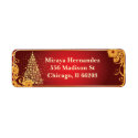 Flower Flourish & Cnristmas Tree Address Labels label