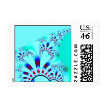 Flower · Fractal Art · Turquoise Postage