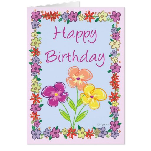 flower frame birthday card
