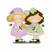 Flower Friends Girls photo sculptures