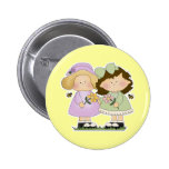 Flower Friends Girls Pinback Buttons