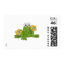 flower froggy frog stamp