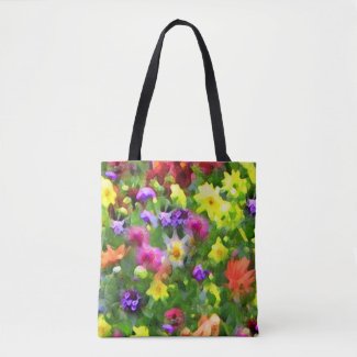 Flower Garden Abstract Floral Impressions Tote Bag