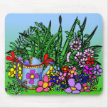Flower Garden and Watering Can Mouse Pad mousepads