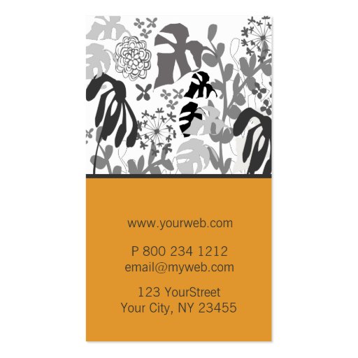 Flower Garden Design Business Card Templates (back side)