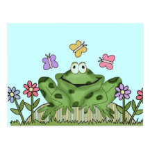 Flower Garden Frog T-shirts and Gifts Postcards