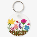 Flower garden key chain keychains