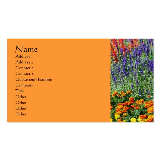 Flower Garden Nature Photography Business Card (front side)