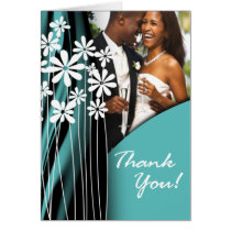 Flower Garden Thank You (aqua) cards