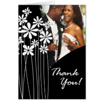 Flower Garden Thank You (black & white) cards