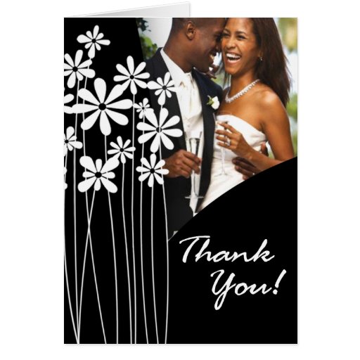 Buy evite announcements - Flower Garden Thank You (black & white) Card