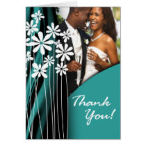 Flower Garden Thank You (dark teal) cards